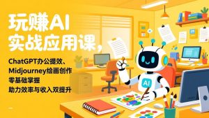 玩赚AI实战应用课，ChatGPT办公提效、Midjourney绘画创作，零基础掌握，助力效率与收入双提升-万象聊项目