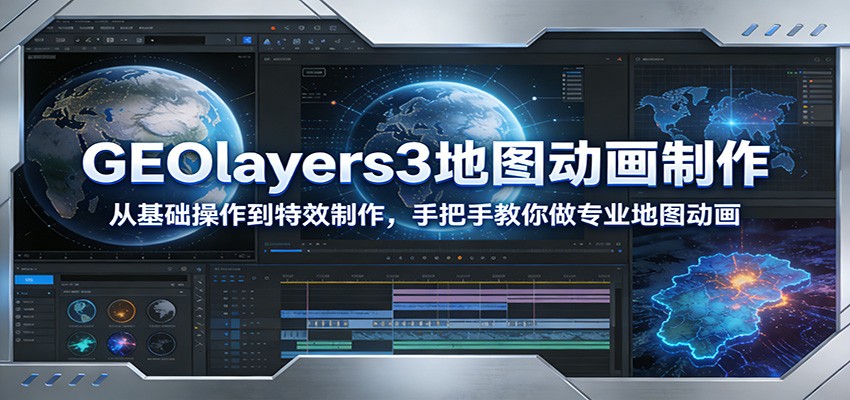 GEOlayers3地图动画制作：从基础操作到特效制作，手把手教你做专业地图动画-万象聊项目