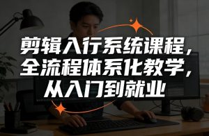 剪辑入行系统课程,全流程体系化教学,从入门到就业-万象聊项目