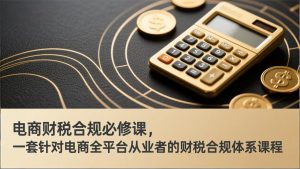 电商财税合规必修课，是一套针对电商全平台从业者的财税合规体系课程-万象聊项目