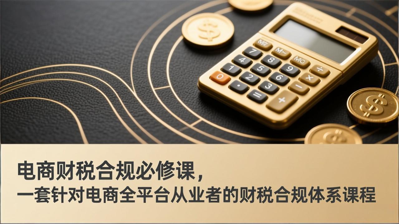 电商财税合规必修课，是一套针对电商全平台从业者的财税合规体系课程-万象聊项目