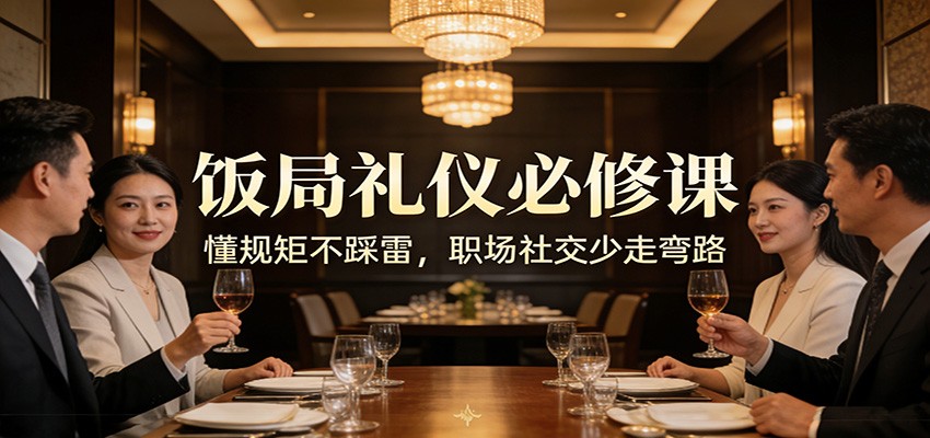 公众号收费文章：《饭局礼仪必修课：懂规矩不踩雷，职场社交少走弯路》-万象聊项目