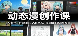 动态漫创作课：AI制作、剧情剪辑、人设文案，零基础做爆款动态漫-万象聊项目