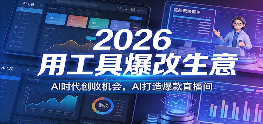 2026用工具爆改生意，AI时代创收机会，AI打造爆款直播间-万象聊项目