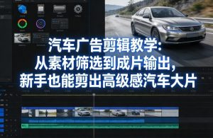 汽车广告剪辑教学：从素材筛选到成片输出，新手也能剪出高级感汽车大片-万象聊项目