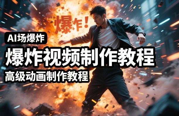 AI场景爆炸视频制作教程，利用人物实拍视频制作出高级的动画特效-万象聊项目