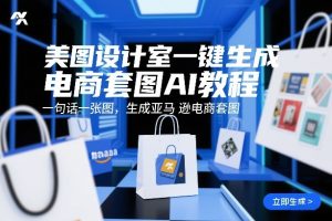 美图设计室一键生成电商套图AI教程，一句话一张图，生成亚马逊电商套图-万象聊项目