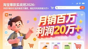 淘宝爆款实战班-2026年2月更新:手把手教你打造月销百万爆款,稳定月利润突破20万+-万象聊项目