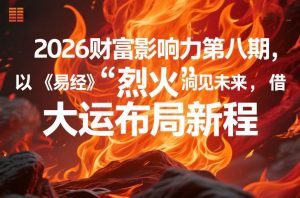 2026财富影响力第八期，以《易经》智慧洞见未来，借“离火”大运布局新程-万象聊项目