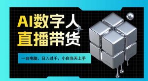 AI数字人直播带货风口已来，一台电脑在家日入过千，小白当天上手的赚钱技能-万象聊项目