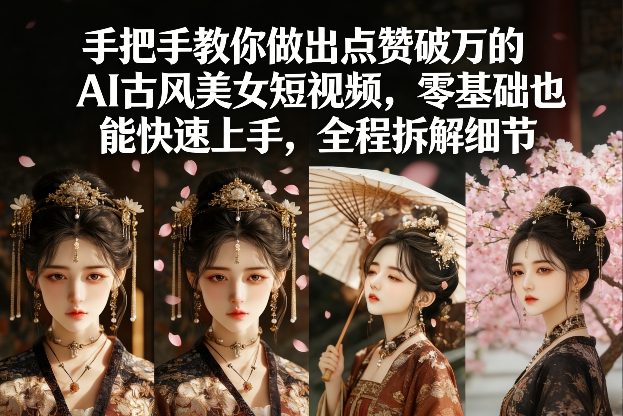 手把手教你做出点赞破万的AI古风美女短视频，零基础也能快速上手，全程拆解细节-万象聊项目