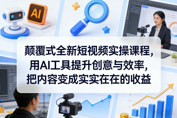 颠覆式全新短视频实操课程，用AI工具提升创意与效率，把内容变成实实在在的收益-万象聊项目