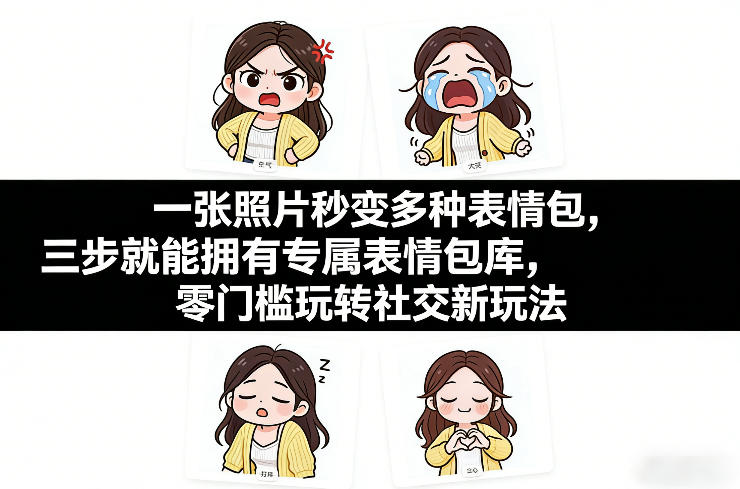 一张照片秒变多种表情包，三步就能拥有专属表情包库，零门槛玩转社交新玩法【文档】-万象聊项目