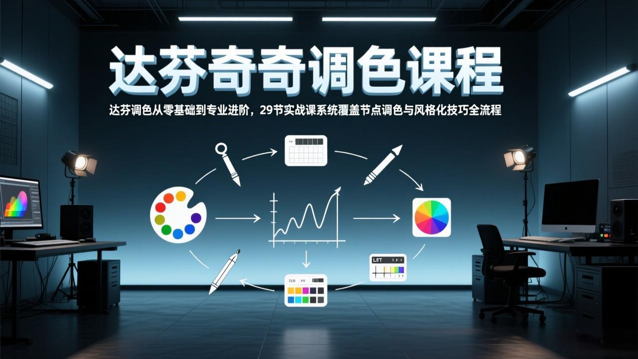 达芬奇调色从零基础到专业进阶，29节实战课系统覆盖节点调色与风格化技巧全流程-万象聊项目