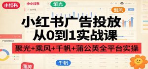 小红书广告投放从0到1实战课：聚光+乘风+千帆+蒲公英全平台实操-万象聊项目