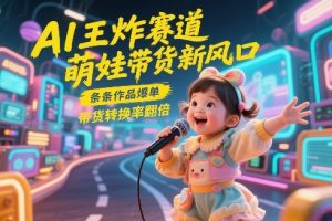 AI王炸赛道，萌娃带货新风口，条条作品爆单，带货转换率翻倍，核心逻辑拆解-万象聊项目