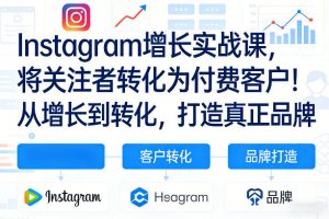 Instagram增长实战课，将关注者转化为付费客户！从增长到转化，打造真正品牌(双语字幕)-万象聊项目