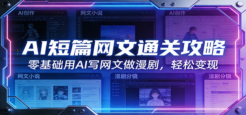 AI短篇网文通关攻略：零基础用AI写网文做漫剧，轻松变现-万象聊项目
