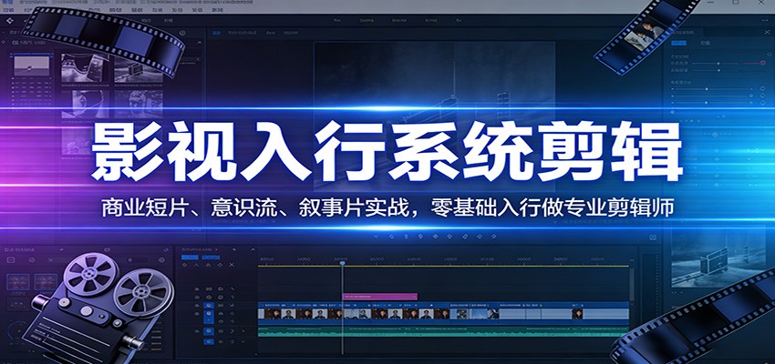 影视系统剪辑，商业短片、意识流、叙事片实战，零基础入行做专业剪辑师-万象聊项目