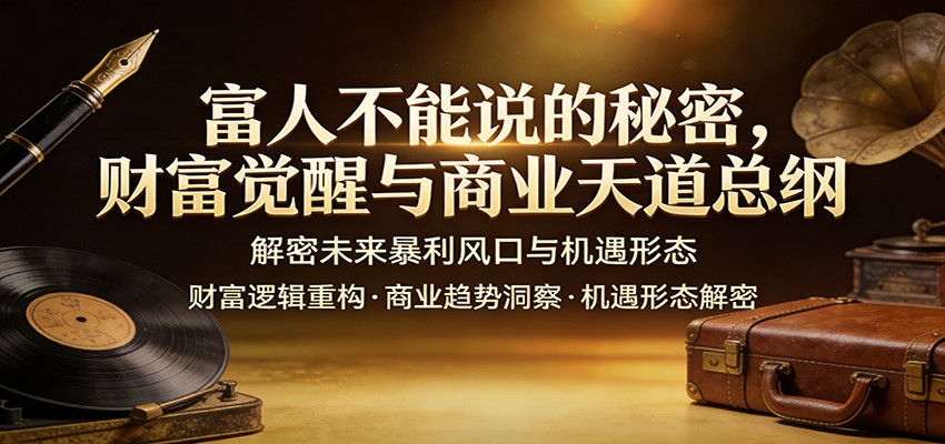 富人不能说的秘密，财富觉醒与商业天道总纲，解密未来暴利风口与机遇形态-万象聊项目