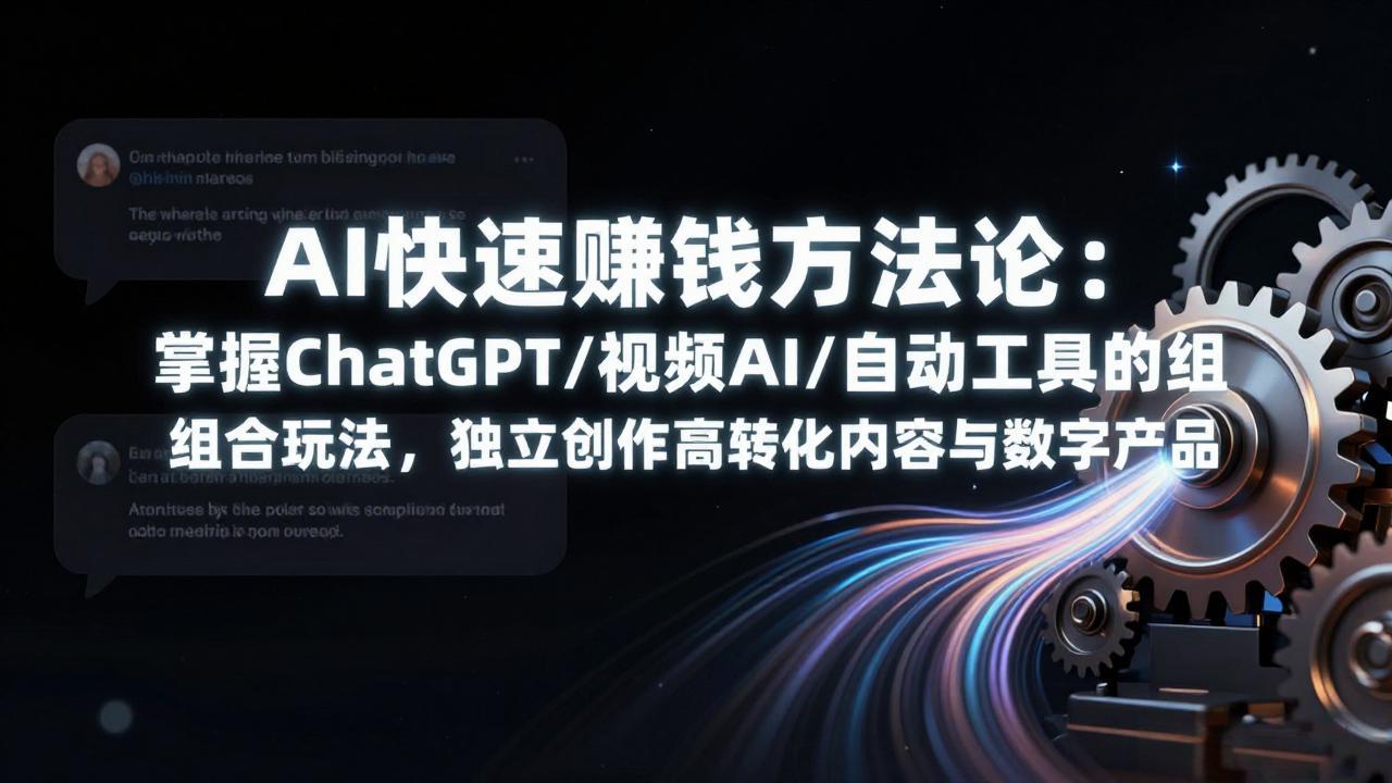 AI快速赚钱方法论：掌握ChatGPT/视频AI/自动化工具的组合玩法，独立创作高转化内容与数字产品-万象聊项目