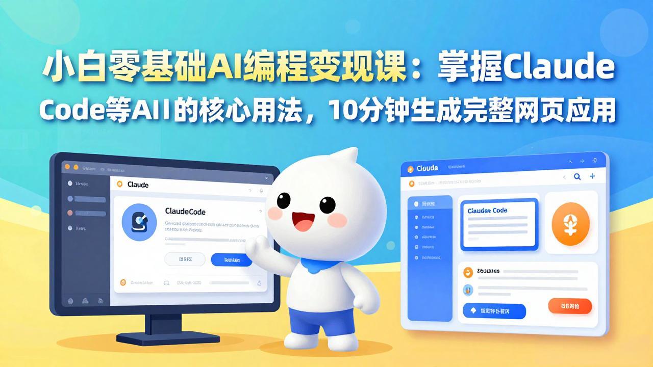 小白零基础AI编程变现课：掌握Claude Code等AI工具的核心用法，10分钟生成完整网页应用-万象聊项目