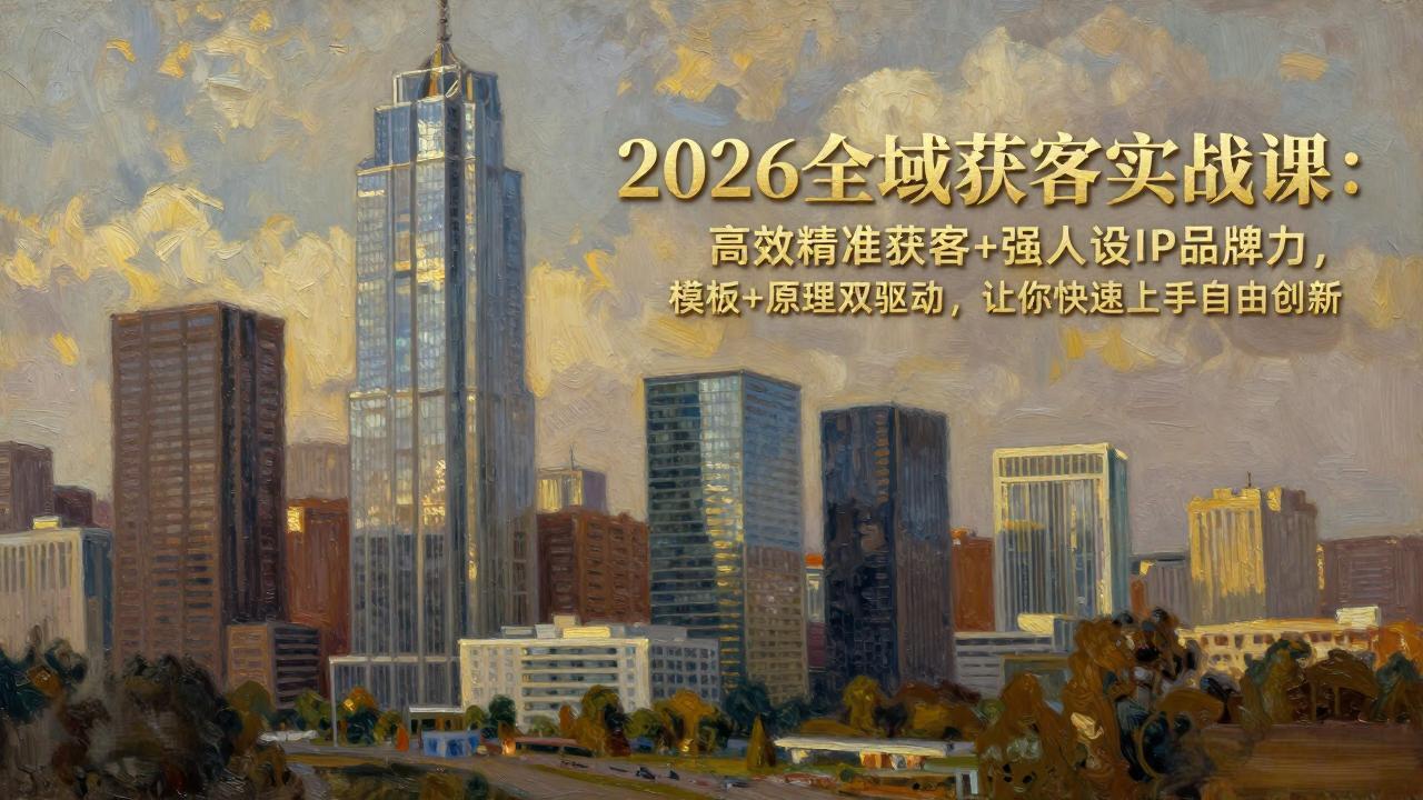 2026全域获客实战课：高效精准获客+强人设IP品牌力，模板+原理双驱动，让你快速上手自由创新-万象聊项目