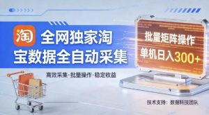 全网独家，淘宝数据全自动采集项目，批量可矩阵，单机轻松日入300【揭秘】-万象聊项目