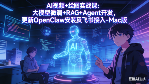 AI视频+绘图实战课：大模型微调+RAG+Agent开发，更新OpenClaw安装及飞书接入-Mac版-万象聊项目