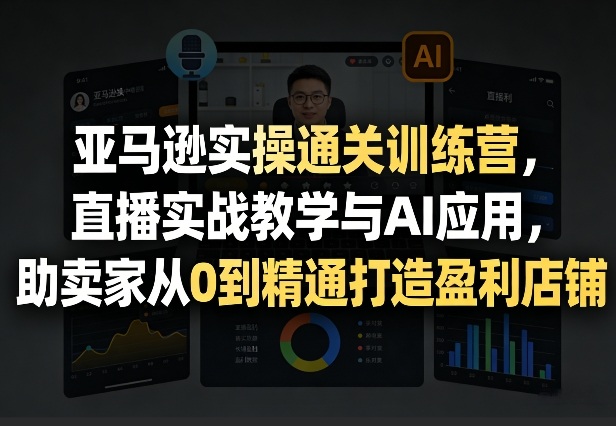 亚马逊实操通关训练营，直播实战教学与AI应用，助卖家从0到精通打造盈利店铺(更新3月)-万象聊项目