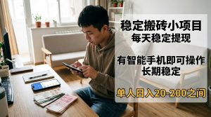 稳定搬砖小项目，每天稳定提现，有智能手机即可操作-万象聊项目