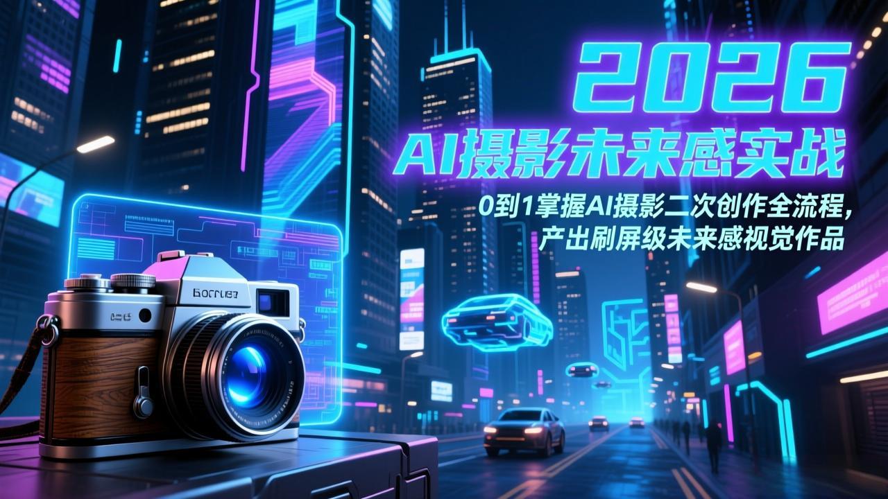 2026 AI摄影未来感实战：0到1掌握AI摄影二次创作全流程，产出刷屏级未来感视觉作品-万象聊项目