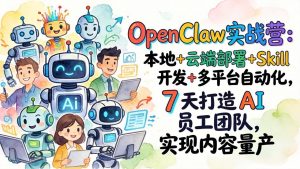 OpenClaw实战营：本地+云端部署+Skill开发+多平台自动化，7 天打造 AI 员工团队，实现内容量产-万象聊项目