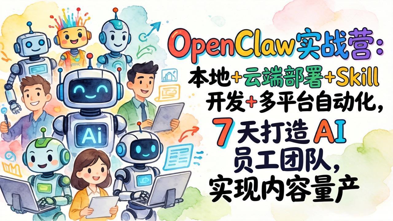 OpenClaw实战营：本地+云端部署+Skill开发+多平台自动化，7 天打造 AI 员工团队，实现内容量产-万象聊项目
