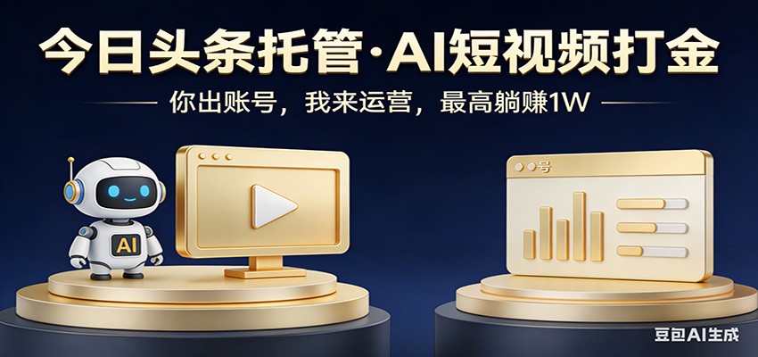 头条号AI托管，我提供作品，你提供账号，每天5分钟发布，小白躺赚3000+-万象聊项目