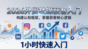 2026 外贸社媒获客入门：1小时搭建认知框架，新手快速开启社媒获客之路-万象聊项目