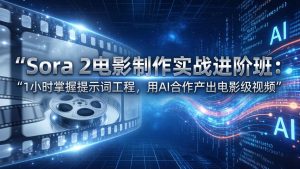 Sora 2电影制作实战进阶班:1小时掌握提示词工程,用AI合作产出电影级视频-万象聊项目