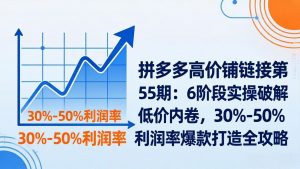 拼多多高价铺链接第55期：6阶段实操破解低价内卷，30%-50%利润率爆款打造全攻略-万象聊项目