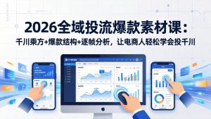 2026全域投流爆款素材课:千川乘方+爆款结构+逐帧分析,让电商人轻松学会投千川-万象聊项目