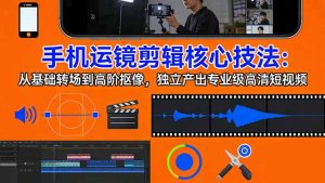 手机运镜 剪辑核心技法：从基础转场到高阶抠像，独立产出专业级高清短视频-万象聊项目