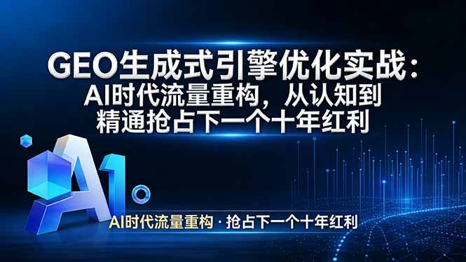 GEO 生成式引擎优化实战：AI时代流量重构，从认知到精通抢占下一个十年红利-万象聊项目