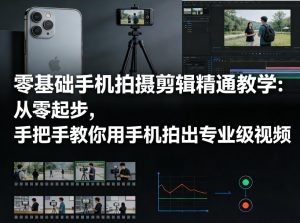 零基础手机拍摄剪辑精通教学:从零起步,手把手教你用手机拍出专业级视频-万象聊项目