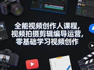 全能视频创作人课程,视频拍摄剪辑编导运营,零基础学习视频创作(更新2026年3月)-万象聊项目