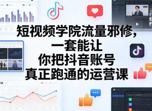 短视频学院流量邪修,一套能让你把抖音账号真正跑通的运营课-万象聊项目