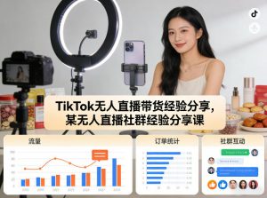 TikTok无人直播带货经验分享,某无人直播社群经验分享课-万象聊项目