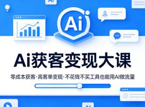 Ai获客变现大课，零成本获客，高客单变现，不花钱不买工具也能用AI做流量-万象聊项目