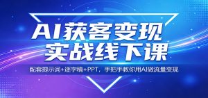 AI获客变现实战线下课:配套提示词+逐字稿+PPT,手把手教你用AI做流量变现-万象聊项目