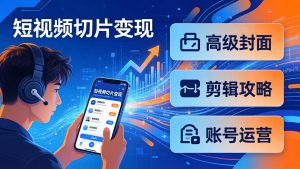 短视频切片变现速成班2.0:高级封面+剪辑攻略+账号运营,0基础小白快速入局副业-万象聊项目