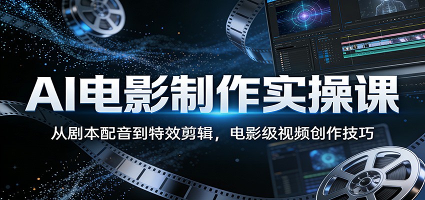 AI电影制作实操课：从剧本配音到特效剪辑，电影级视频创作技巧-万象聊项目