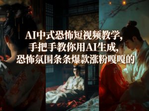 AI中式恐怖短视频教学，手把手教你用AI生成，恐怖氛围条条爆款涨粉嘎嘎的-万象聊项目